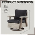 thumbnail image 5 of MeetLeisure 2-Piece Outdoor Polyethylene (PE) Wicker Swivel Rocker Chair，Black, 5 of 9