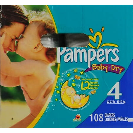 Pampers Baby Dry Diapers, Super Pack, Size 4, 108 Count
