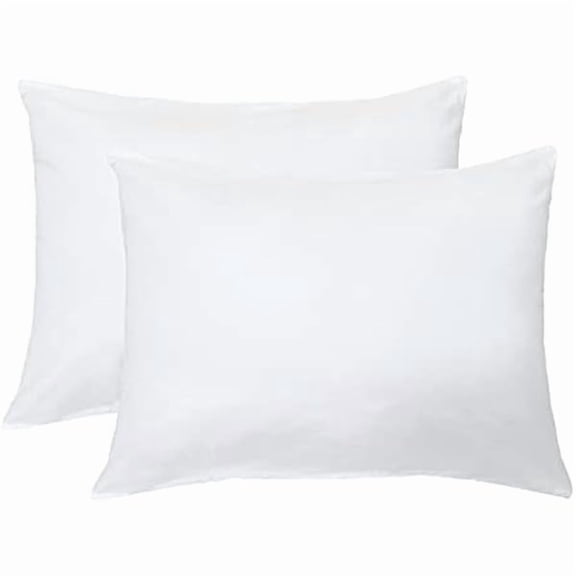 Soft 100% Egyptian Cotton Zipper Pillow Case, Cozy and Lightweight Pillowcase, Set of 2, White, Standard, 20" x 26"