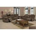 thumbnail image 3 of Pon Living Furniture Inc 3 Piece Modern Flannelette Reclining Living Room Set Brown, 3 of 5