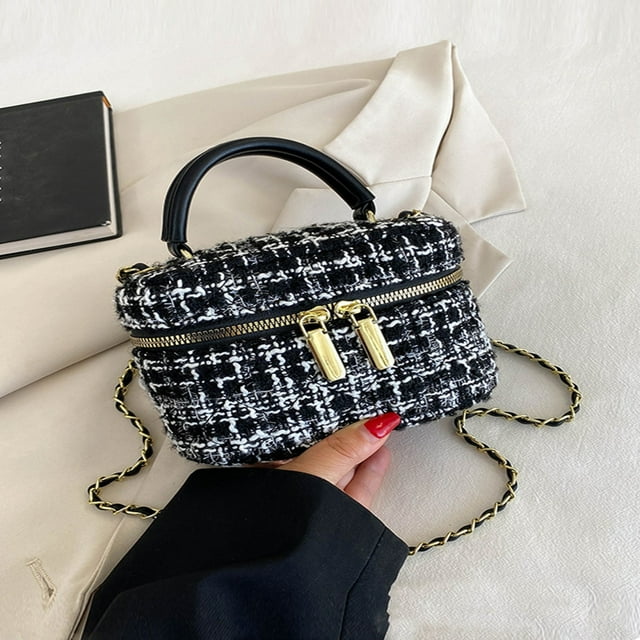 LNGOOR Mini Colorblock Chain Bucket Bag