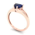 thumbnail image 2 of Clara Pucci 14K Rose Gold 1ct BlueSapphire Solitaire Ring for Women, 2 of 8