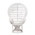 thumbnail image 2 of bali & pari Kallima Modern Bohemian White Natural Rattan Peacock Chair, 2 of 6