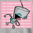 thumbnail image 3 of Invader ZIM - ZIM Sticking His Tongue Out - You Gonna Make Biscuits - Toddler And Youth Short Sleeve Graphic T-Shirt, 3 of 5
