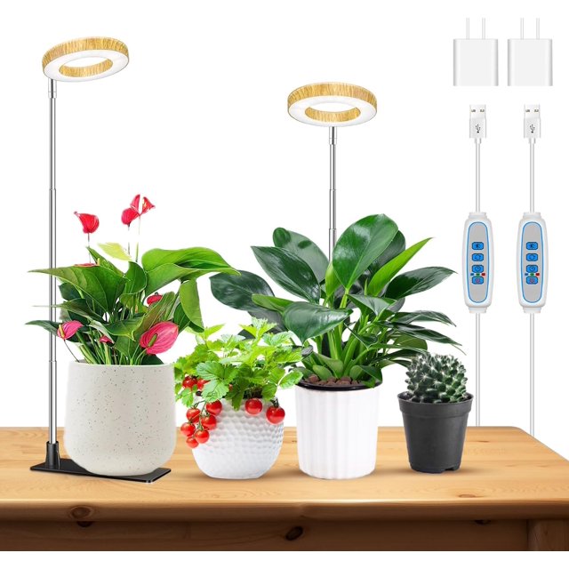 Grow Lights for Indoor Plants Full Spectrum Plant Lights for Indoor Growing with withTimer Color Modes Brightness Height Adjustable Wood Grain Plant Growing Lamp