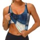thumbnail image 3 of Balery Indigo Patchwork Quilt Sujetadores deportivos con espalda cruzada para mujer, acolchados, sin costuras, de alto impacto, ideales para yoga, gimnasio, entrenamiento y fitness.-Small, 3 of 8