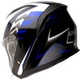 thumbnail image 5 of 1Storm HJK526 Blue Thermoplastic Glossy Classical Knight Dual Lens Large Motorcycle Helmet, 5 of 6
