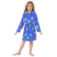 thumbnail image 6 of FORMRS Niños Bathrobe Unisex Hooded Robe Toddler Pajamas Sleepwear, Size 10-12T, Colorful Cartoon Planets, 6 of 7