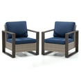 thumbnail image 3 of Meetleisure 2-Piece Outdoor Rattan Dining Chairs with Removable Cushions, Navy, 3 of 8