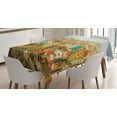 thumbnail image 1 of Ambesonne Travel Tablecloth Rectangular Table Cover, Havana City Houses, 60"x90", Multicolor, 1 of 3