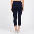 thumbnail image 4 of Hitime Capri Workout Leggings for Women Super Soft Stretchy High Waisted Capri Length Navy Sizes L-XL Yoga Workout Running, 4 of 8