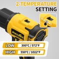 thumbnail image 2 of Pistola de Calor Inalámbrica FULLYEA, Máx 550 °C, Ligera con 5 Boquillas y 2 Baterías de 4.0Ah, Kit Portátil para Termorretráctil, Envoltura de PVC y Manualidades (Amarilla), 2 of 8