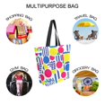thumbnail image 7 of FORMRS Womens Canvas Tote Bag with Zipper Inner Pocket Shoulder Handbag, Red Retro Shapes, 7 of 7