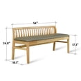 thumbnail image 2 of Livinia Jeno Dining Bench Modern Style with Cushioned Seat, Natural Oak Wood, 54" Length, Beige, 2 of 9