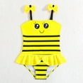 thumbnail image 2 of PEASKJP Bathing Suit Baby Girl Swimsuit Bathing Suit Swimwear Sleeveless Bikini Tankini Toddler Girl One-Piece Swimsuit 6 12 18 24 Months 3T 4T,Yellow 18-24 Months, 2 of 9