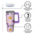 thumbnail image 3 of 30 oz Halloween Pumpkin Skeleton Bat Tumbler Insulated Stainless Tumbler, Spooky Witch Coffee Cup Water Bottle, Holiday Gift Mug, 3 of 5