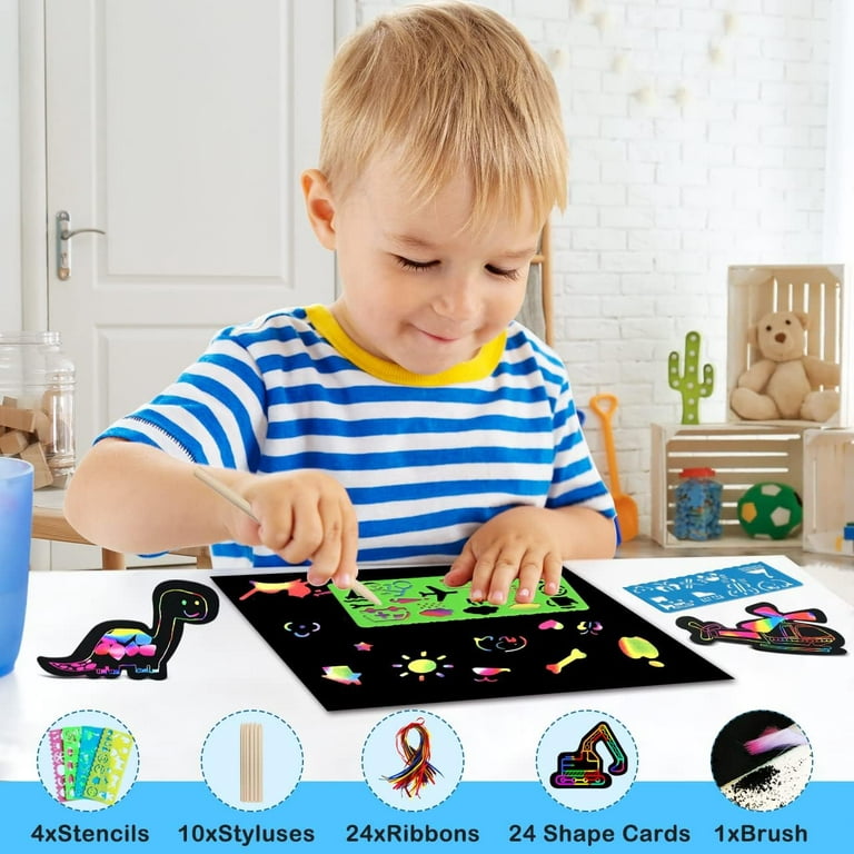 Wholesale Creative Imagination Development Toy: DIY Scratch Rainbow Scratch  Paper Art Notebook With Drawing Stick Perfect For Kids Parties And Gifts  From Readytoship, $1.03