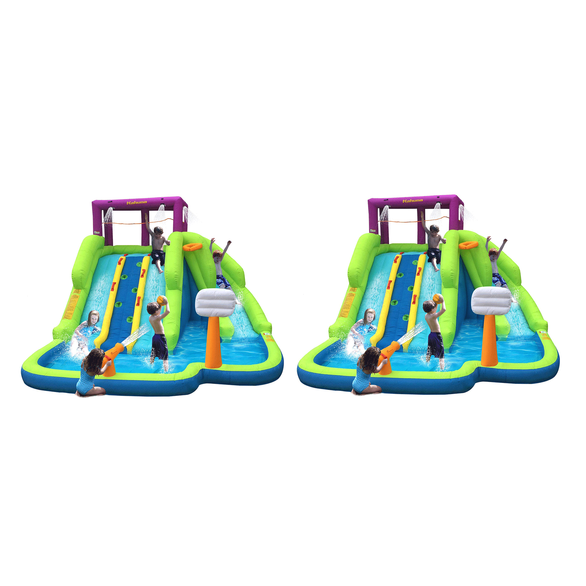 Kahuna Triple Blast Kids Outdoor Inflatable Splash Pool Backyard