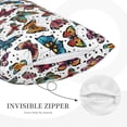thumbnail image 2 of Plush Throw Pillow Covers, cute butterfly A Pillow Cases with Invisible Zipper, Breathable Microfiber Pillow Cases Standard Size for Sleeping Bedroom Sofa Living Room 16x24, 2 of 5