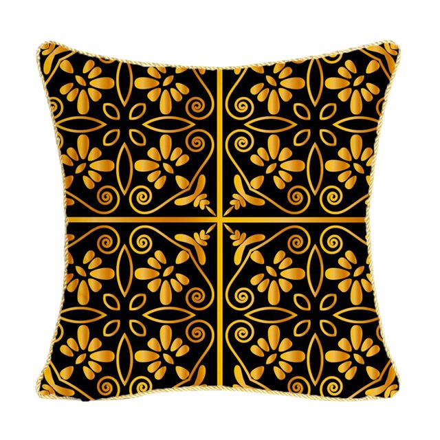 Fundas de almohada con cremallera Funda de Almohada de Franela Cuadrada Tres Cuerdas Trenzadas Cubiertas Doradas + Cremallera - 4, Los 45x45cm Fanmusic Fundas de almohada con cremallera