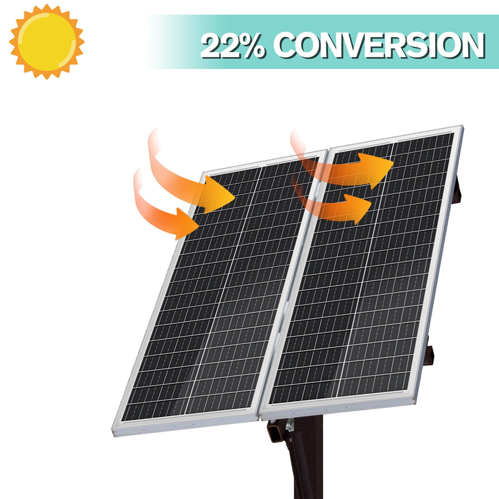RVPOZWER 100W Solar Panel 12V Portable Monocrystalline Module Solar Panels for Home Shed RV