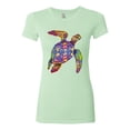 thumbnail image 2 of Wild Bobby, Colorful Neon Seal Animal Lover Womens Slim Fit Junior Tee, Mint, Large, 2 of 3