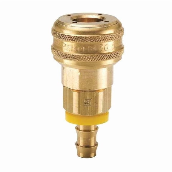 Parker Coupler Body,Brass,Push On,25 cfm B30-3BP