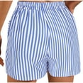 thumbnail image 6 of Women's Athletic Shorts Clearance, Xunlbb Women Fashionable Summer Striped Pocket Drawstring Shorts, 6 of 6