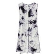 thumbnail image 3 of MBJ WDR1077 Womens Tie Dye Round Neck Sleeveless Trapeze Dress Tunic Top XXL WHITE_BLACK, 3 of 4