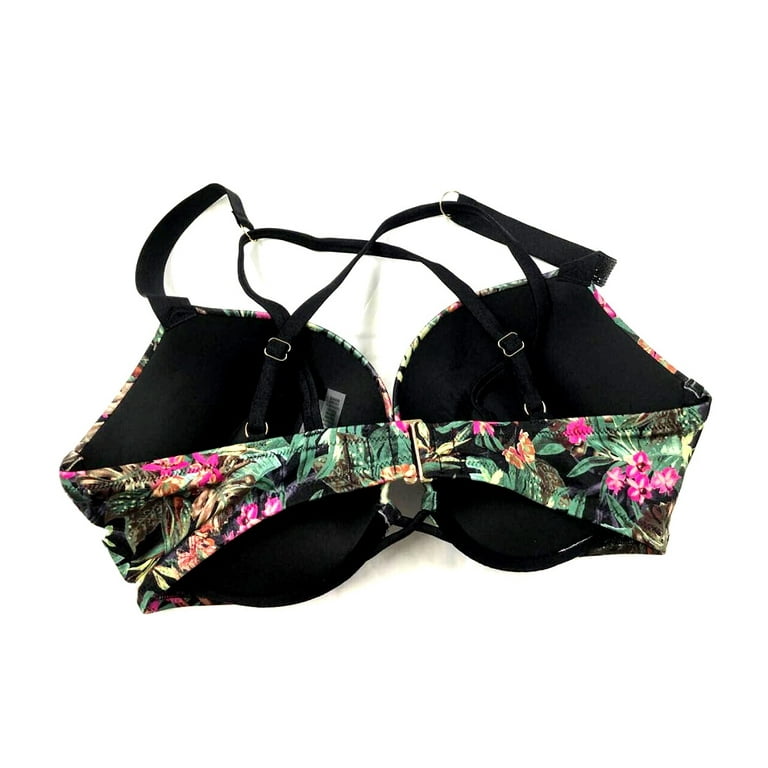 Victoria's Secret Women's Bombshell Push Up Shine Strappy Bikini Swim Top  Tropical Floral 38D NWT 