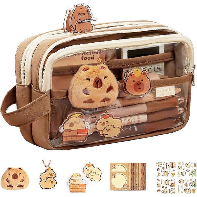 Capybara Pencil Case, Capybara Transparent Pencil Case, Cute Capybara Pencil
