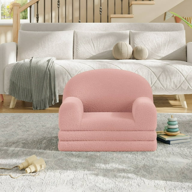 Yeshouse Sofá infantil convertible 2 en 1, sofá cama plegable con tela de felpa para sala de juegos, dormitorio y guardería. Regalo ideal para niños y niñas