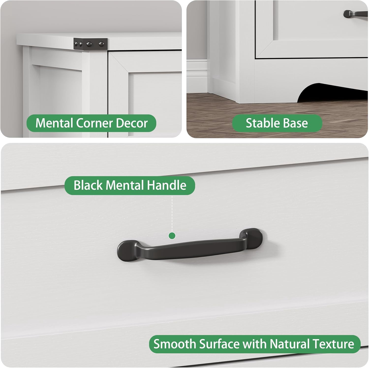 FANRAL Tall 6 Drawers Dresser for Bedroom,Modern Wooden Chest of Drawers,Storage Organizer Dresser for Closet,White Dresser