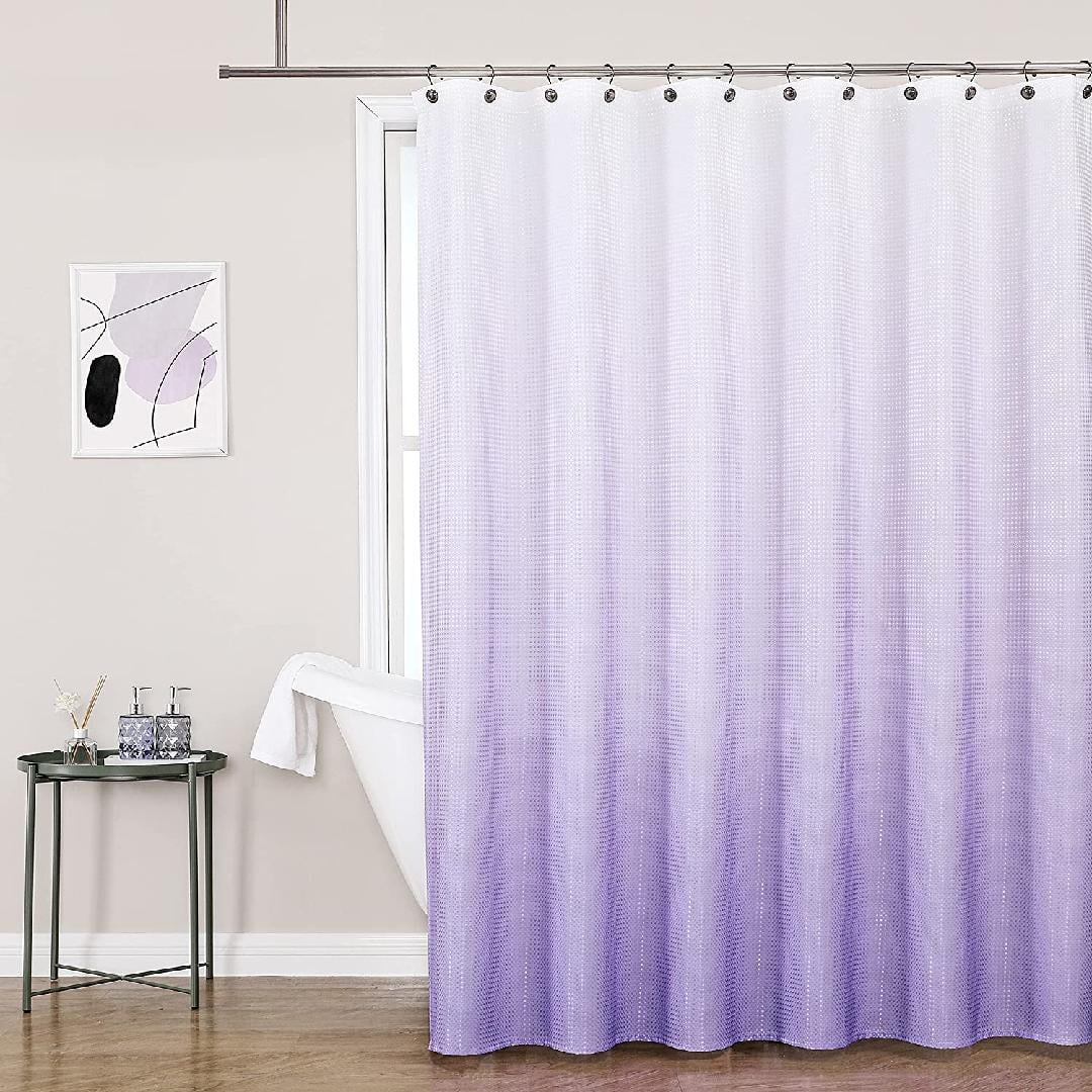 Ombre Shower Curtain Lavendar Waffle Weave Microfiber Decorative