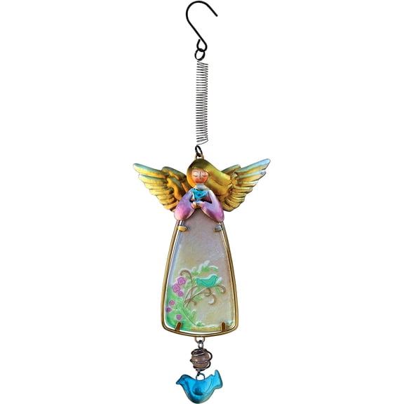 Sunset Vista Designs Garden Party Hanging Bouncy, 12-Inch, Angel with Bird
