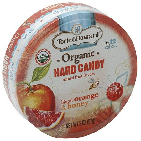 College Farm Organic Lemon Candy - Torie & Howard Blood Orange & Honey Organic Hard Candy, 2 oz, (Pack of 8)