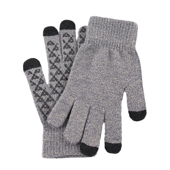 Winter Warm Gloves Anti-Slip Thermal ScreenTouch Knit Gloves Breathable Stretchy Elastic Cuff Gloves Men Adult Accessory