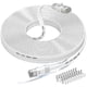 thumbnail image 1 of 20m Ethernet Cable, Cat 6e/cat6 Long Internet Cable With Snagless Rj45 Connector, High Speed Patch Cord Than Cat 5e/cat 5, Flat White Shielded Lan Cab, 1 of 5
