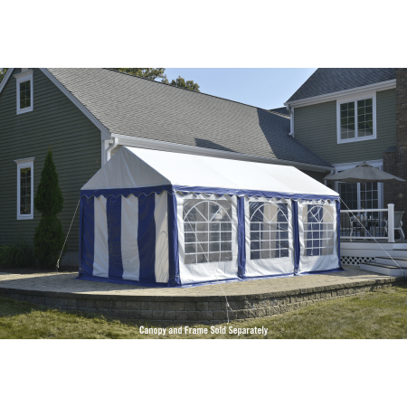 Enclosure Kit with Windows for Party Tent 10' x 20'/3m x 6m, Blue/White, (Frame and Cover Not Included)