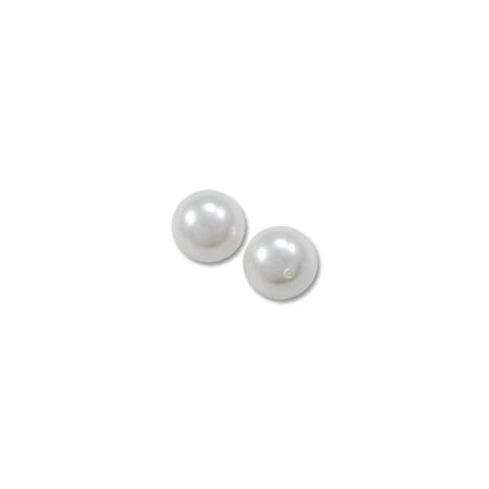 Swarovski Crystal Beads Top Drill - Swarovski Crystal Pearls 5818 8mm Half Drilled White (2-Pcs)