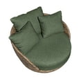 thumbnail image 5 of Beautiful Wicker Outdoor Swivel Chair with Boucle Cushions & Cover by Drew Barrymore, Brown/Thyme, 5 of 10
