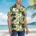 thumbnail image 5 of Balery Hawaii Palms Print Men's Hawaiian Shirts Short Sleeve Beach Shirt Relaxed Fit Vacation Button Down Shirts-Large, 5 of 9