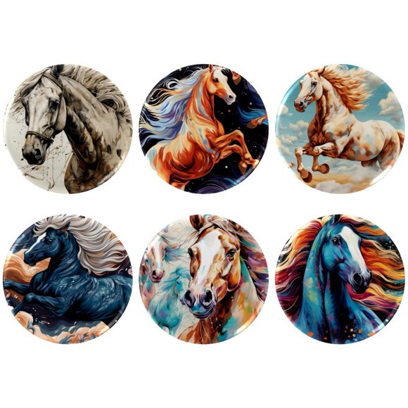 Horse Badges with Pins for Backpacks Parties Ties Hats Corporate Events Personalized Custom Photo Text Logo Button