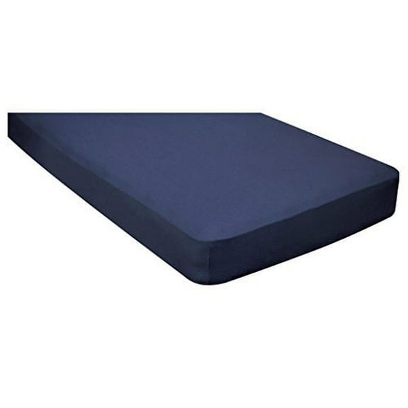 College Dorm 100% Jersey Knit Cotton Twin Extra Long Sheets Flat Navy