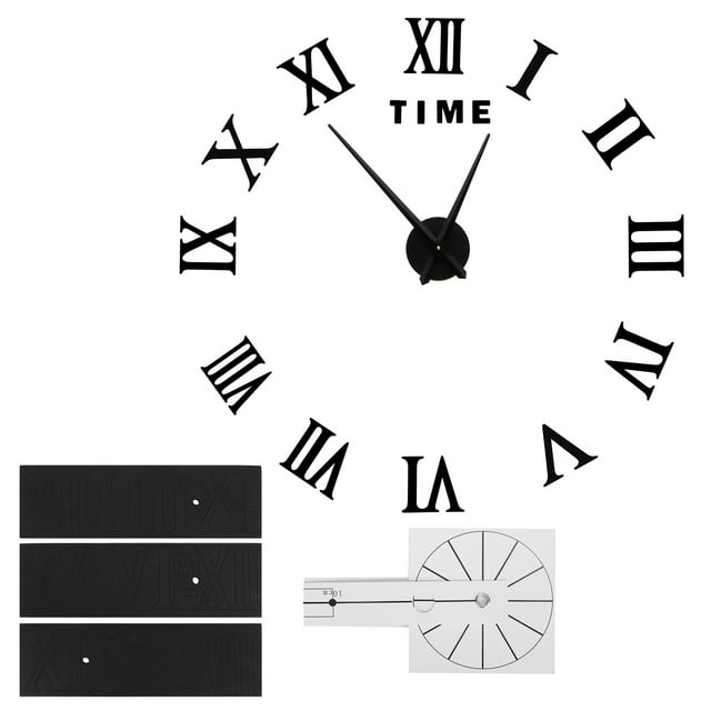 Wall Clock,DIY Wall Clock Roman Roman Numerals Clock Mirror Wall Clock Eco-Friendly Materials