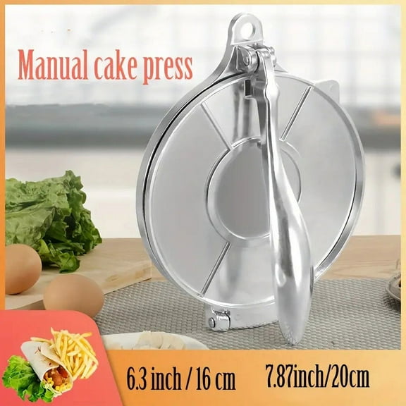 Tortilla Press,Roti Maker,Thickness Adjustable Tortilla PressTortilla Maker -Dough Press,Tamale,Pizza,Pie,Patty,Extra Oil Paper or Patty Paper needed,Waferer Tortilla Press(Silver)