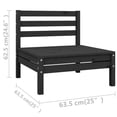 thumbnail image 5 of vidaXL 8 Piece Garden Lounge Set Black Solid Wood Pine, 5 of 5