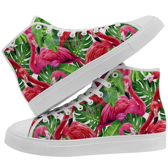 Aidianart Flamingo High Top Canvas Sneakers Womens High Top Shoes Size 7