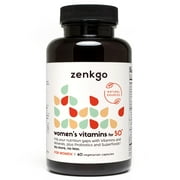 Zenkgo Women's Vitamin 50+, Support Joint, Brain, Heart, Eye Health, PMS Relief, Turmeric, Coq10, Ginkgo, Lutein, Black Cohosh (60Ct)