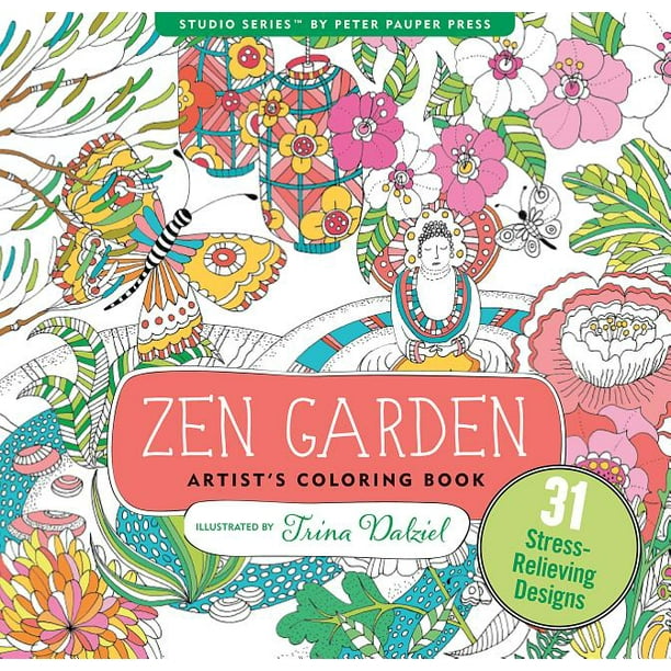 Zen Garden Adult Coloring Book Hardcover Walmart Com Walmart Com